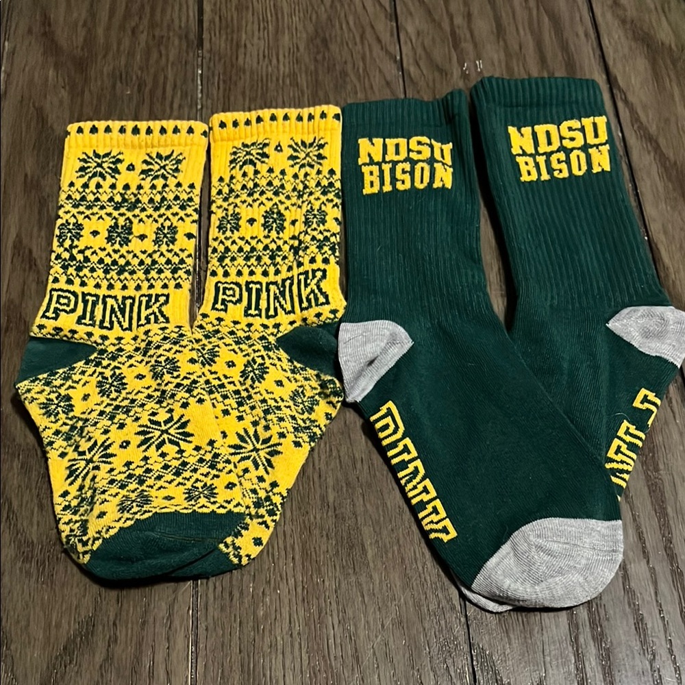PINK Victoria's Secret Yellow and Green Socks Set